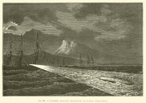 Bâtiment cuirassé découvrant un bateau torpilleur - French School
